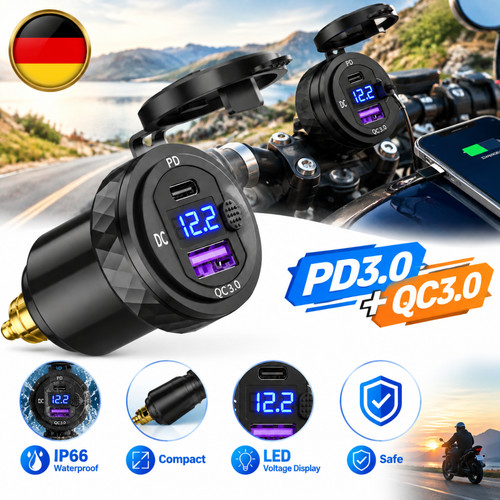 Manubrio moto doppia presa usb - moto,