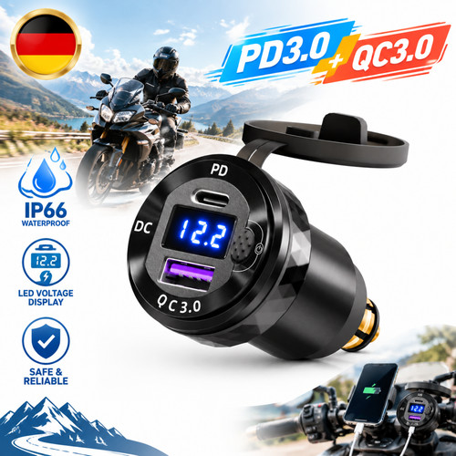 Manubrio moto doppio 12v usb - manubrio,